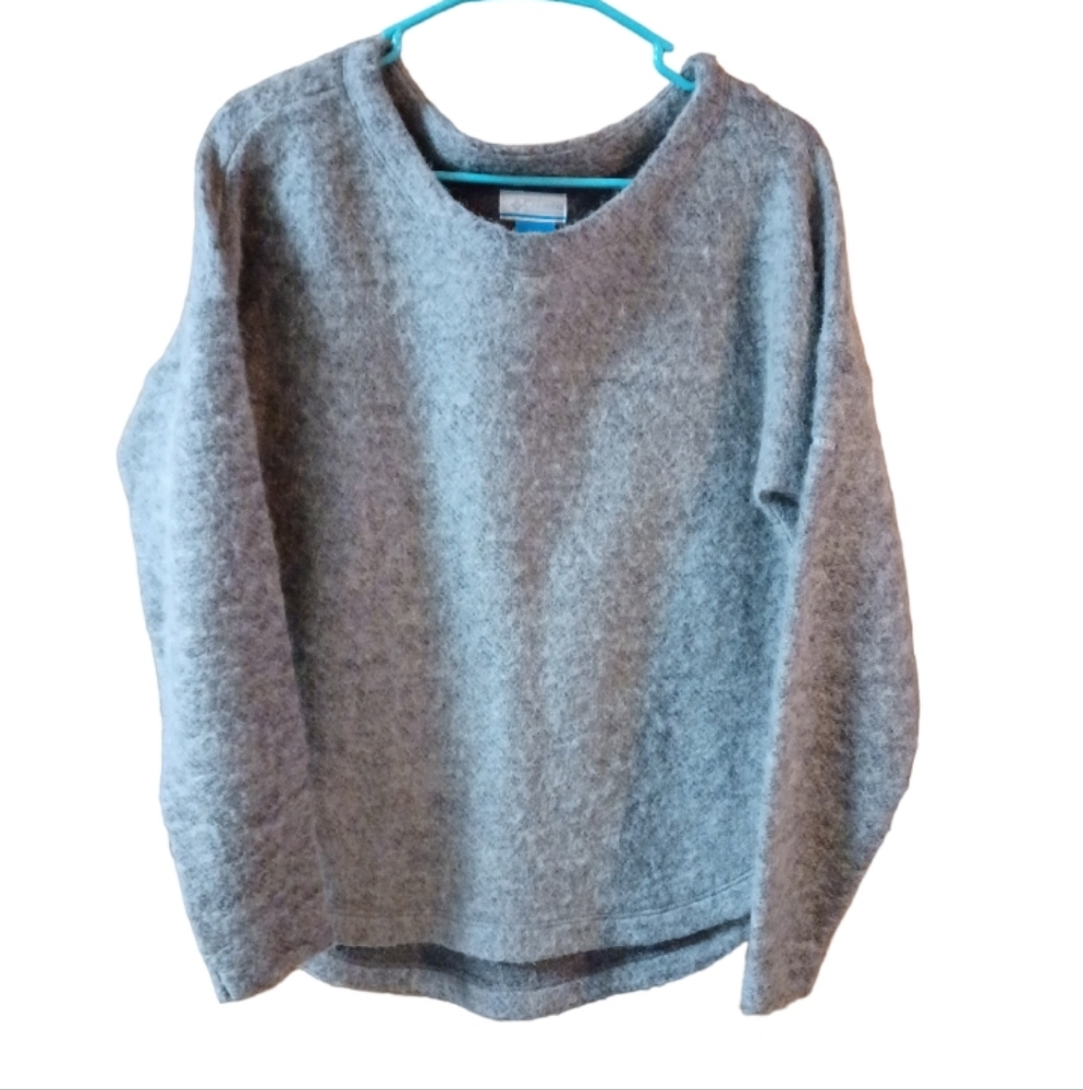 Columbia Women's Size Small Acrylic Wool Blend Textured Silver Gray Sweater